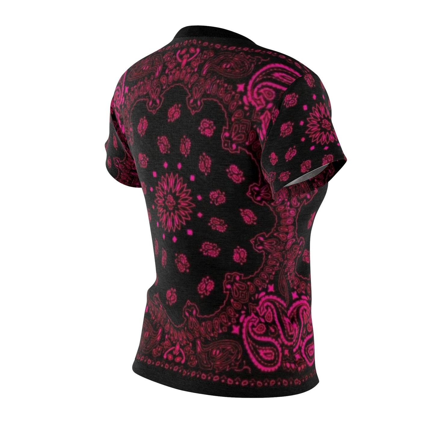 Woman’s Pink Bandana Shit, Comfortable Woman’s Bandanna Shirt, OG Women's Cut & Sew Tee (AOP)