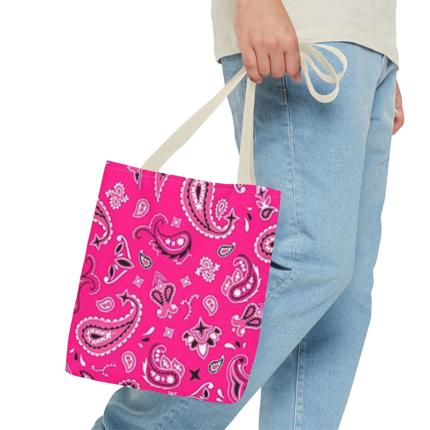 Pink Bandanna Tote Bag, Bandanna Tote Bag (AOP)