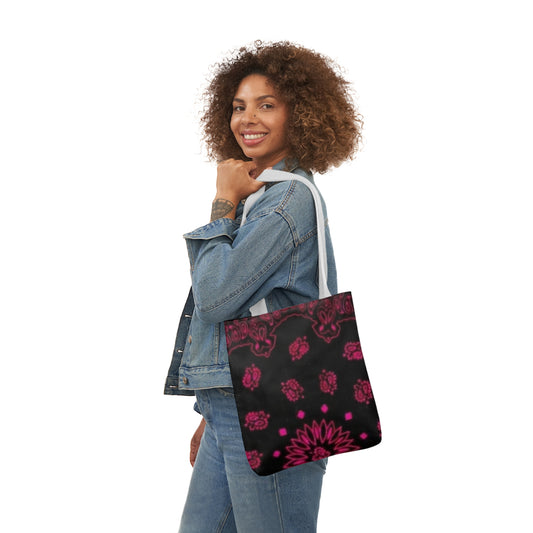 Woman’s Bandana Canvas Tote Bag, Canvas Tote Bag, 5-Color Straps