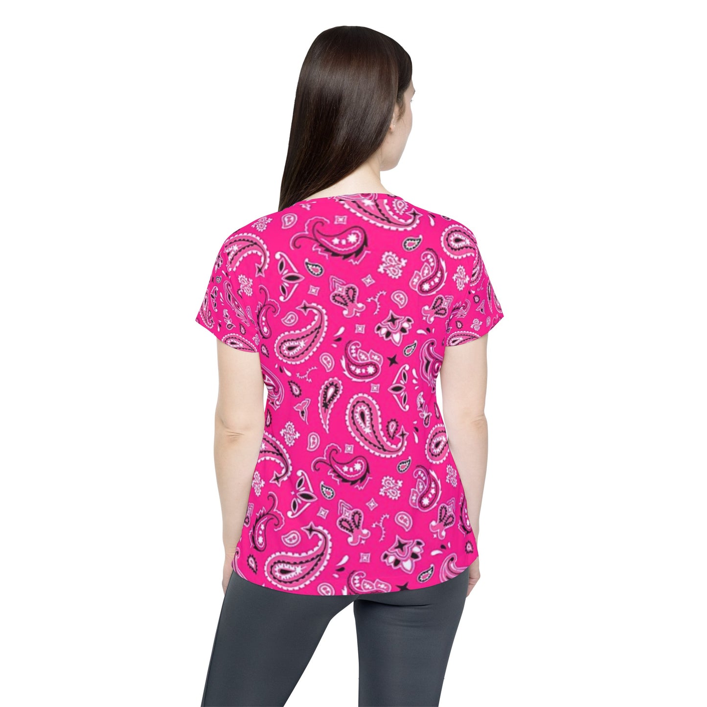 Woman’s Bandanna Shirt, Comfortable Woman’s Pink Bandanna Shirt, Women's Sports Jersey (AOP)