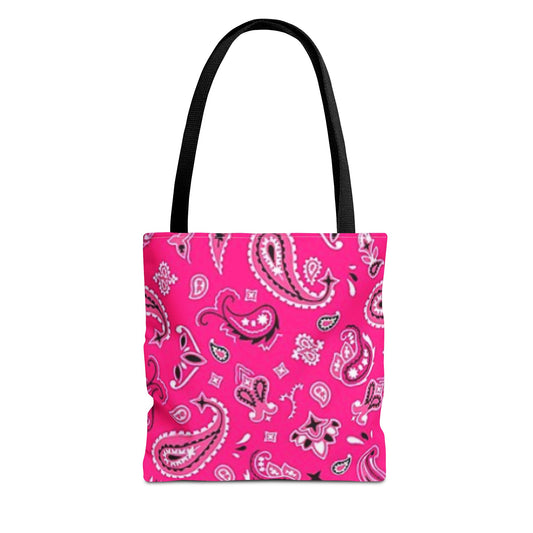 Bandanna Tote bag, Pink Bandanna Tote Bag, Tote Bag (AOP)