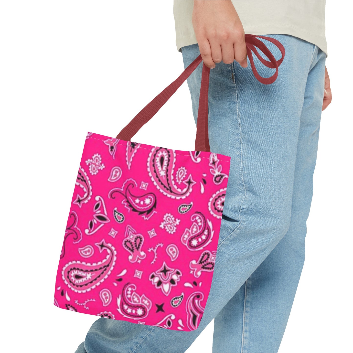 Bandanna Tote bag, Pink Bandanna Tote Bag, Tote Bag (AOP)