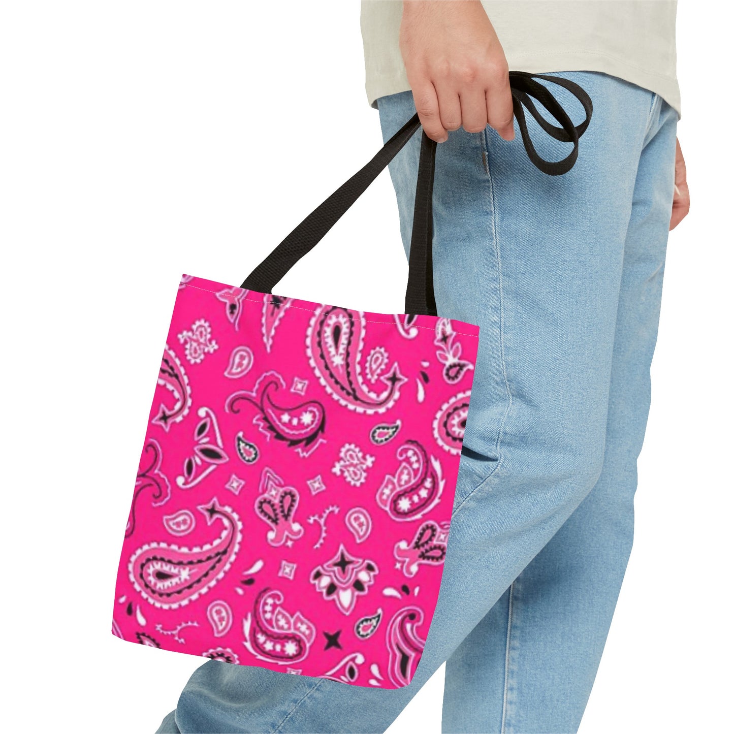 Bandanna Tote bag, Pink Bandanna Tote Bag, Tote Bag (AOP)