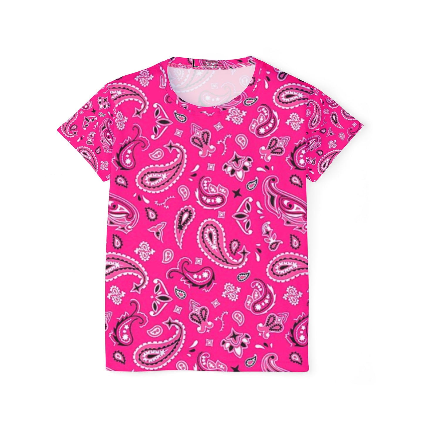 Woman’s Bandanna Shirt, Comfortable Woman’s Pink Bandanna Shirt, Women's Sports Jersey (AOP)